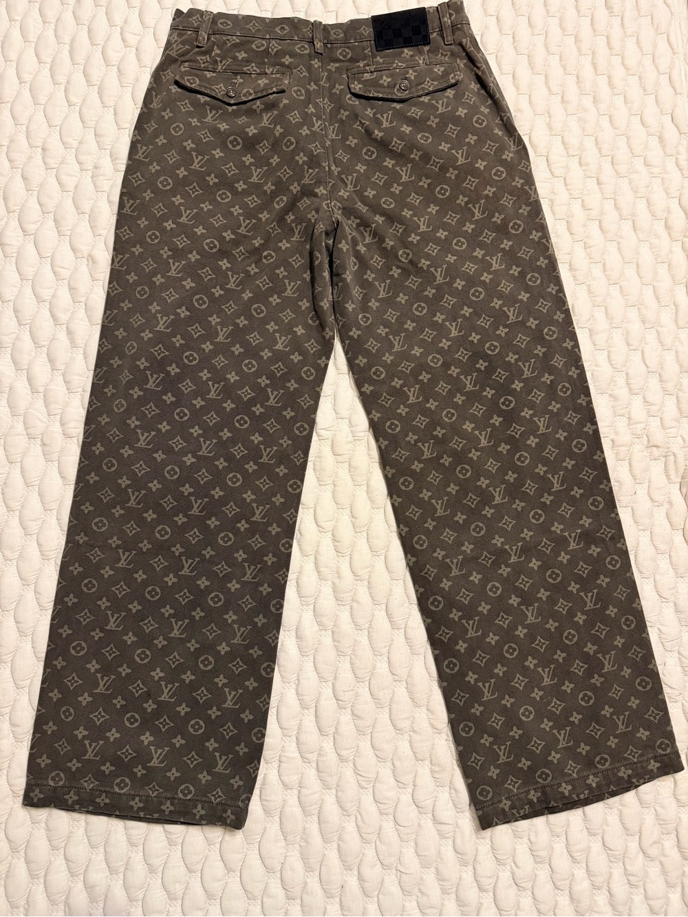 Louis Vuitton Men's Dark Brown Monogram Cargo Pants - Picture 2 of 4
